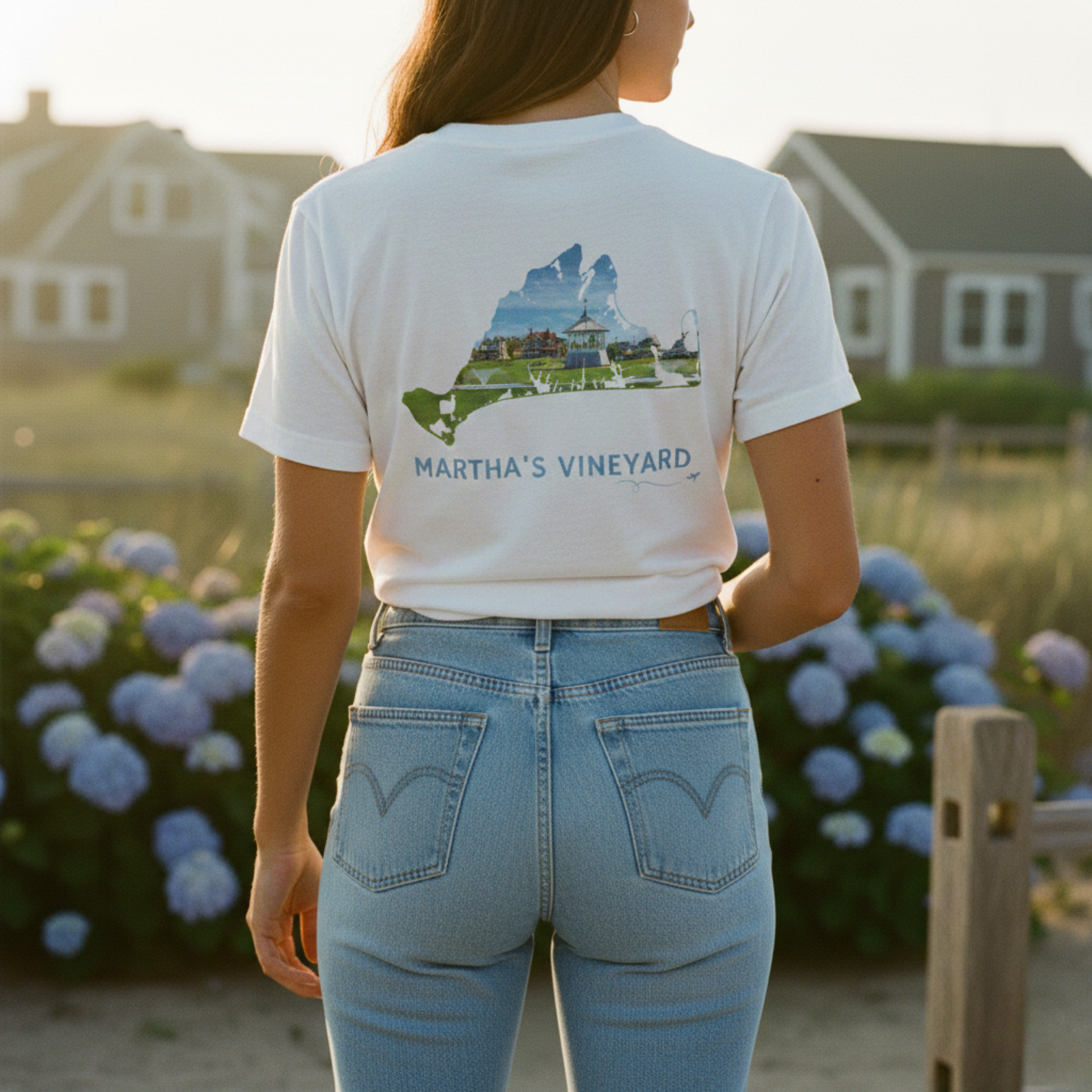 Martha’s Vineyard T-Shirt | MV Front Ocean Park Gazebo & Cottages Back