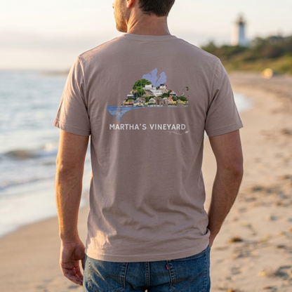 Martha’s Vineyard T-Shirt | MV Front and Edgartown Harbor Back