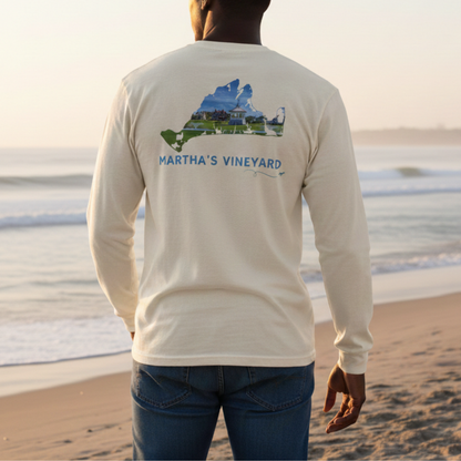 Martha’s Vineyard Outline Long Sleeve | MV Front & Ocean Park Back