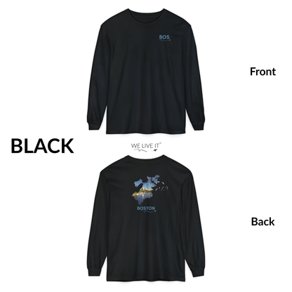 Boston Massachusetts Long Sleeve | BOS Front & Skyline Back