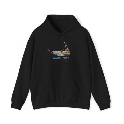 Nantucket Hoodie | Easy Street Harbor Houses & Boats Pullover
