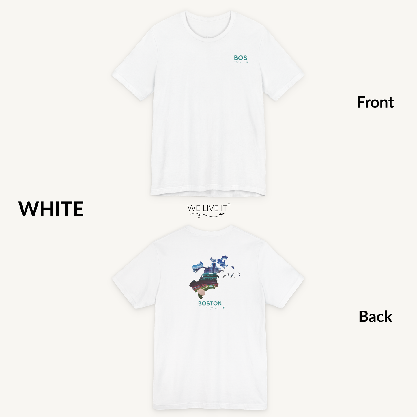 Boston T-Shirt | BOS Front & Fenway Park Back