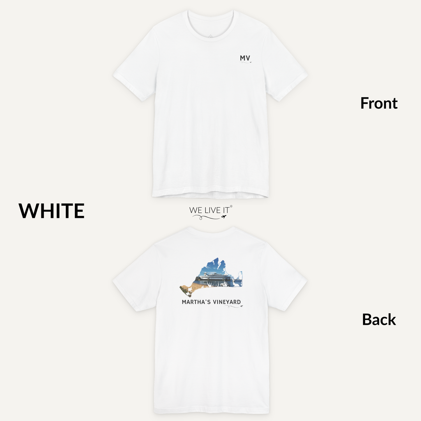 Martha’s Vineyard T-Shirt | MV Front & Vineyard Haven Steamship Back
