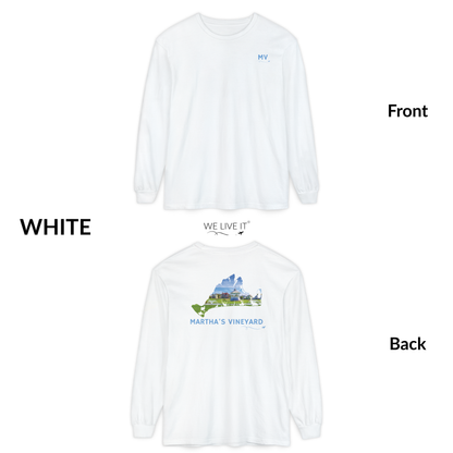 Martha’s Vineyard Outline Long Sleeve | MV Front & Ocean Park Back