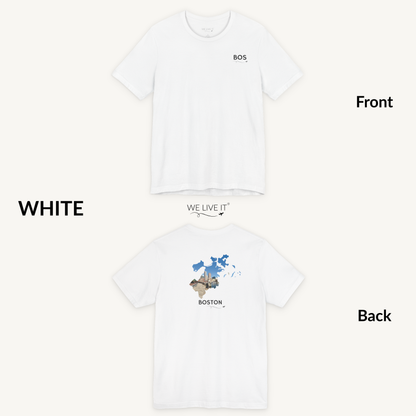 Boston T-Shirt | BOS Front & Financial District Skyline Back