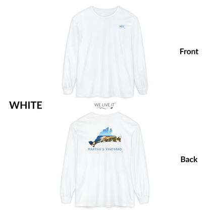 Martha’s Vineyard MV Long Sleeve | Aquinnah Cliffs Outline Back