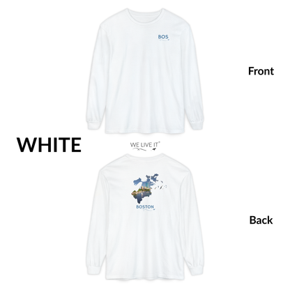 Boston Massachusetts Long Sleeve | BOS Front & Skyline Back