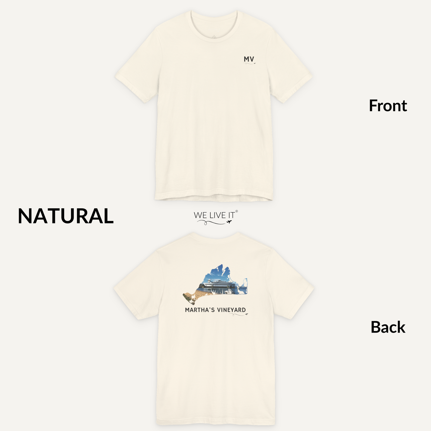 Martha’s Vineyard T-Shirt | MV Front & Vineyard Haven Steamship Back