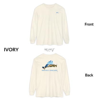 Martha’s Vineyard MV Long Sleeve | Aquinnah Cliffs Outline Back