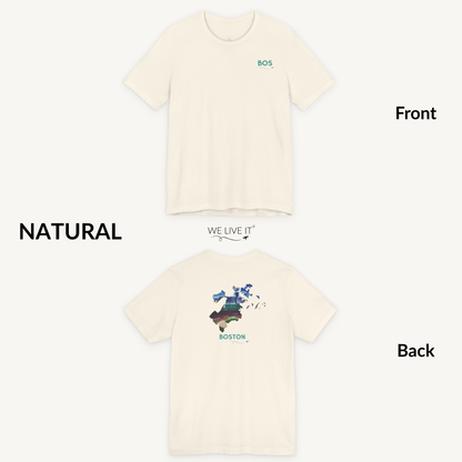 Boston T-Shirt | BOS Front & Fenway Park Back