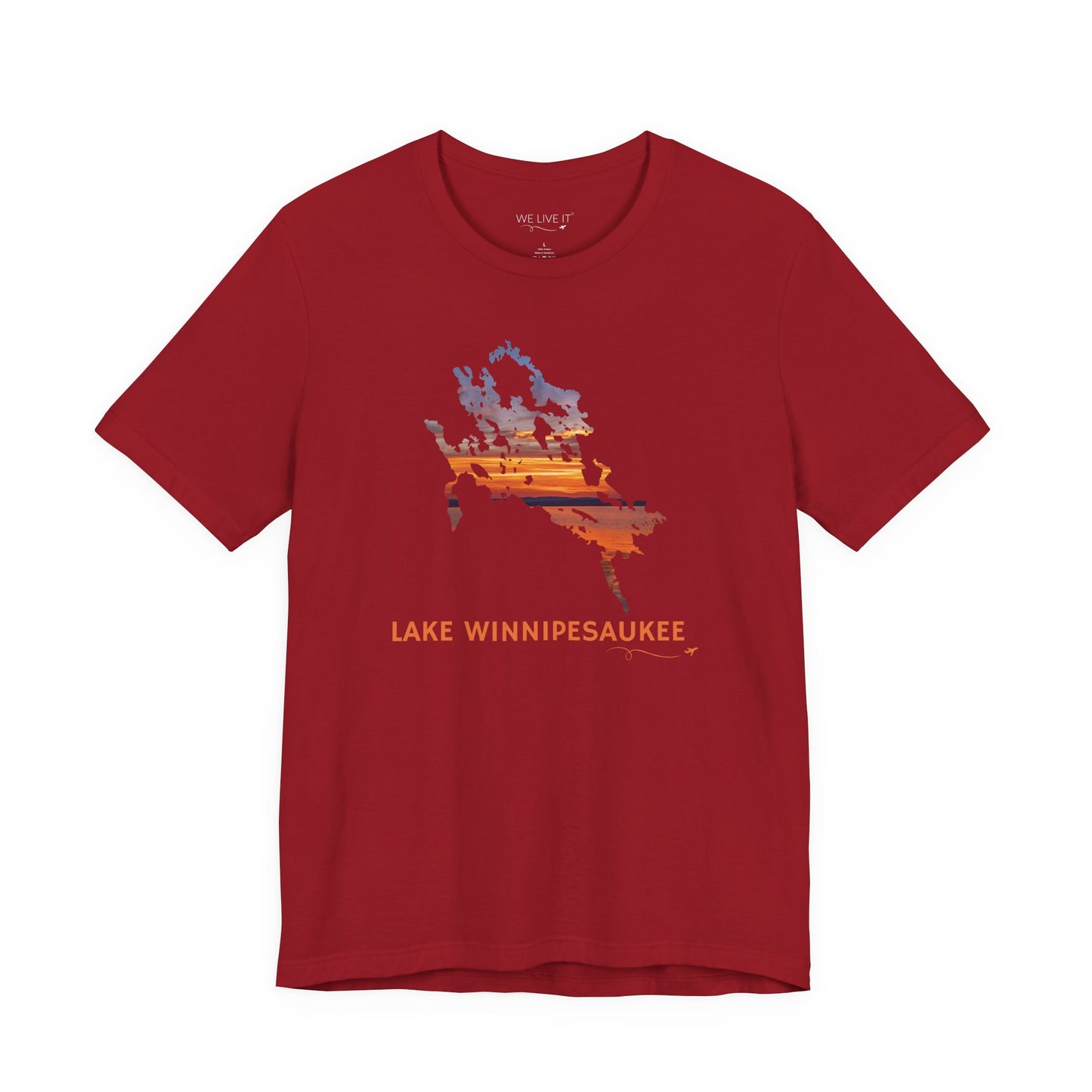 Lake Winnipesaukee T-Shirt | Sunset Lake Outline