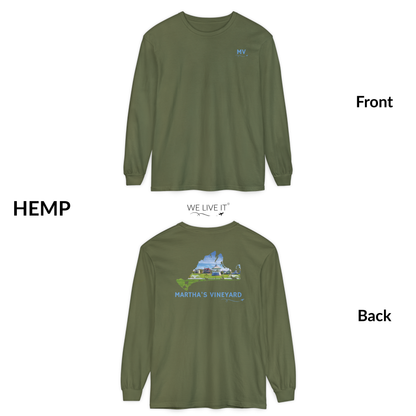 Martha’s Vineyard Outline Long Sleeve | MV Front & Ocean Park Back