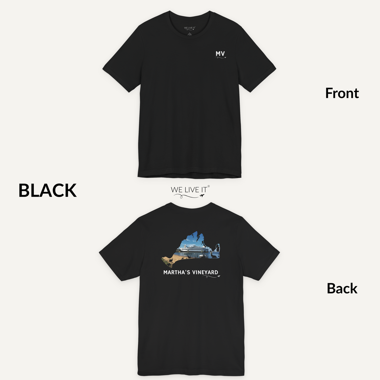 Martha’s Vineyard T-Shirt | MV Front & Vineyard Haven Steamship Back