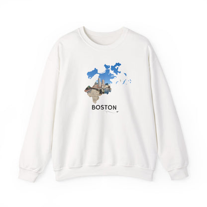 Boston Harbor Crewneck Sweatshirt | Financial District Skyline at Fan Pier Park