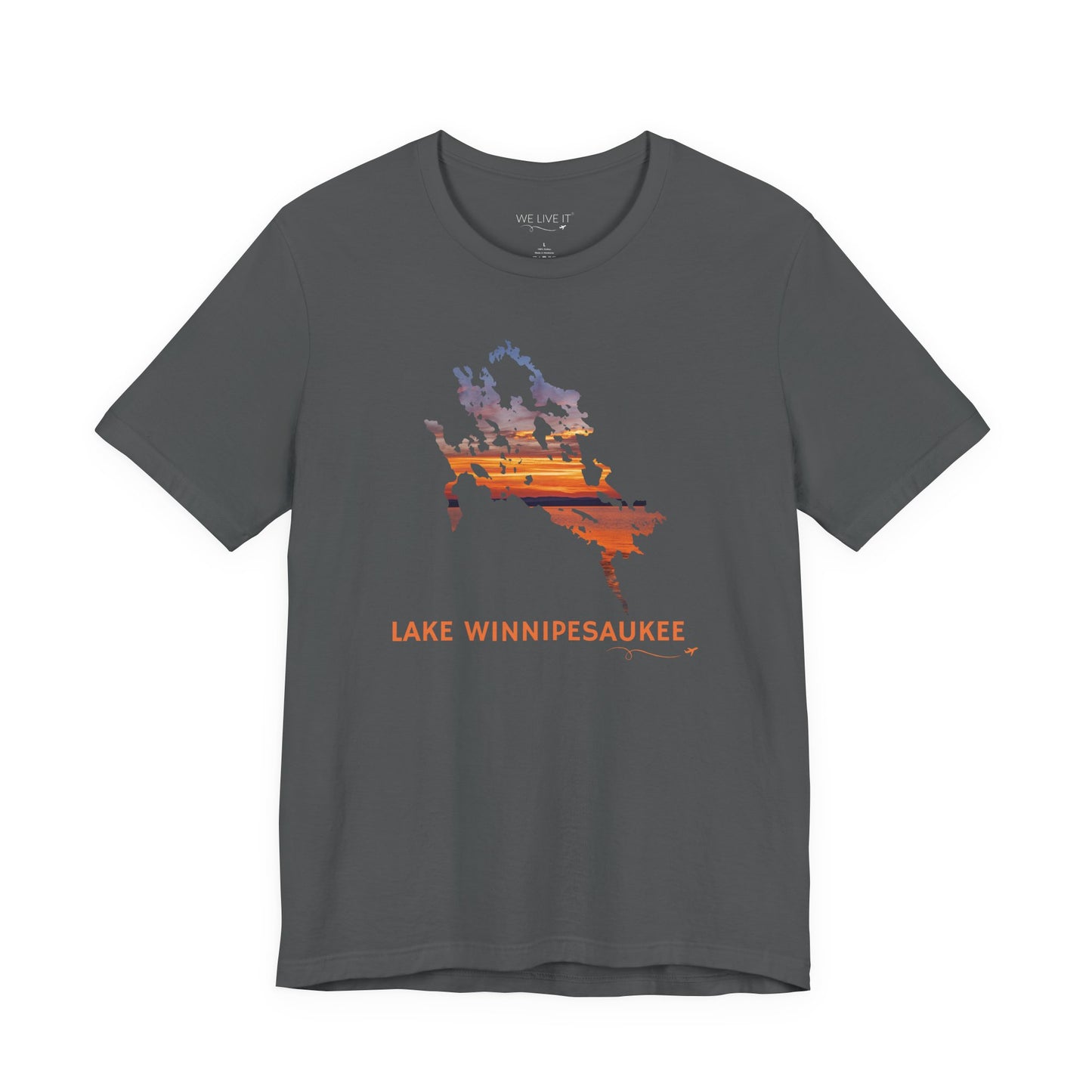 Lake Winnipesaukee T-Shirt | Sunset Lake Outline