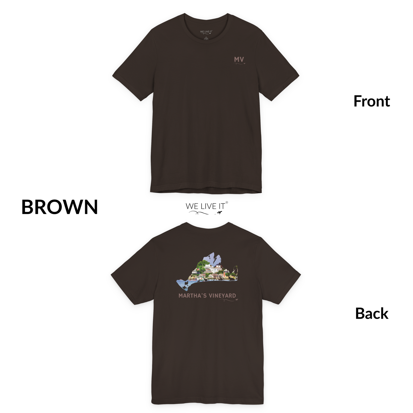 Martha’s Vineyard T-Shirt | MV Front and Edgartown Harbor Back