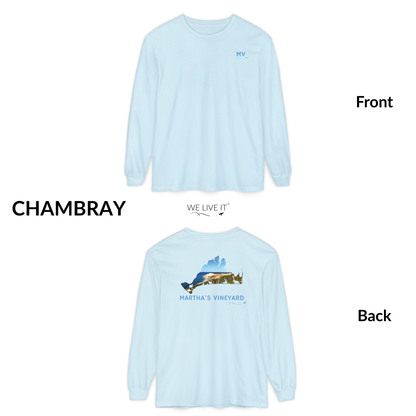 Martha’s Vineyard MV Long Sleeve | Aquinnah Cliffs Outline Back