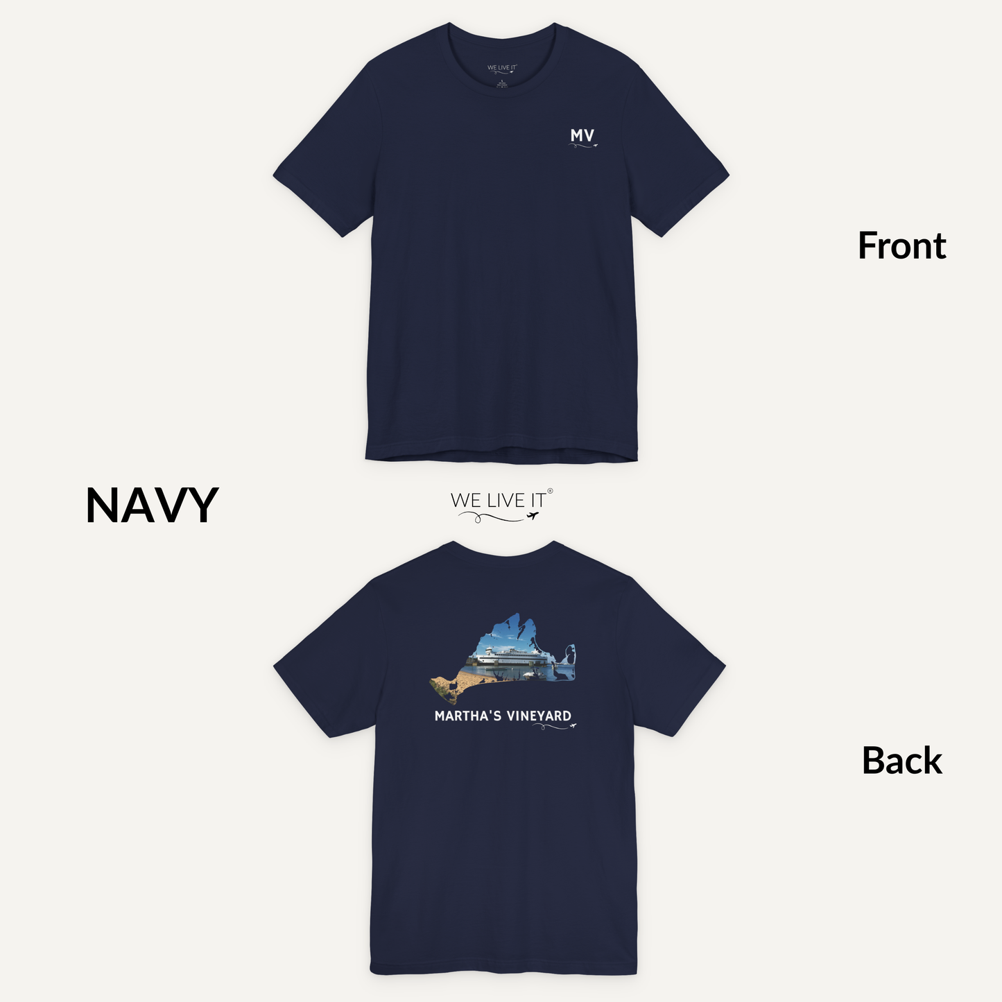 Martha’s Vineyard T-Shirt | MV Front & Vineyard Haven Steamship Back