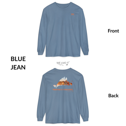 Martha’s Vineyard Long Sleeve | MV Front & Oak Bluffs Harbor Sunset Back