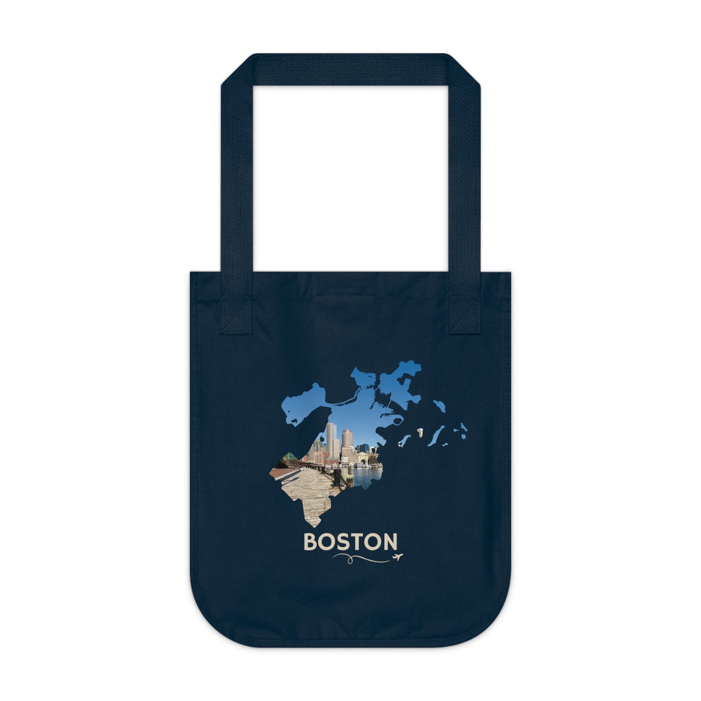 Boston Tote Bag | Financial District & Harbor Waterfront Scene