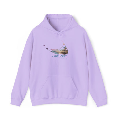 Nantucket Hoodie | Easy Street Harbor Houses & Boats Pullover
