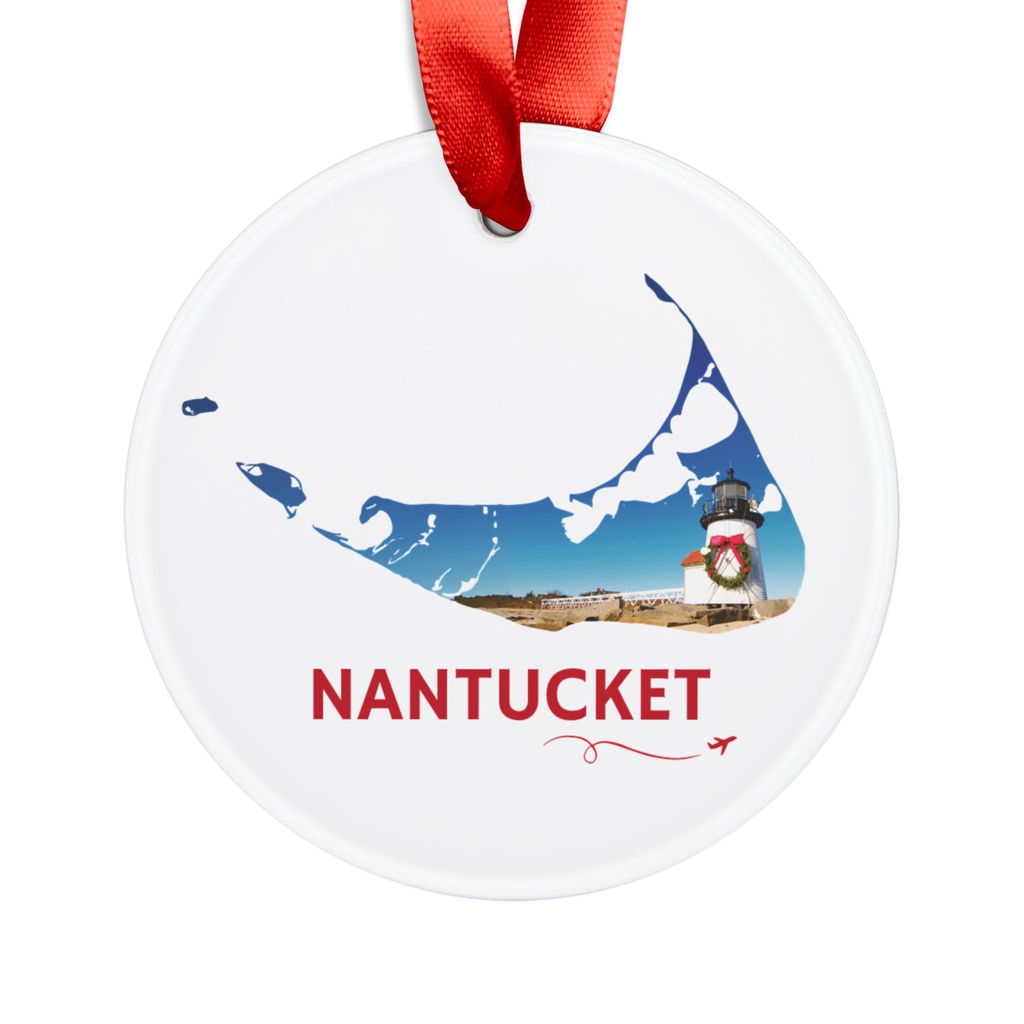 Nantucket Ornament | Brant Point Lighthouse Holiday Wreath Keepsake – We Live It