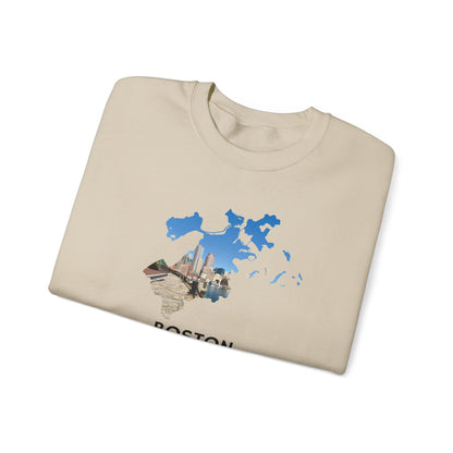 Boston Harbor Crewneck Sweatshirt | Financial District Skyline at Fan Pier Park