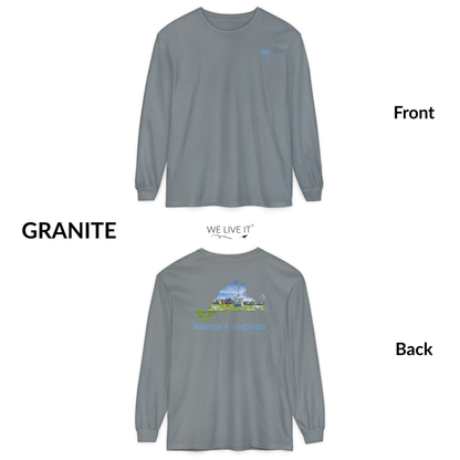 Martha’s Vineyard Outline Long Sleeve | MV Front & Ocean Park Back
