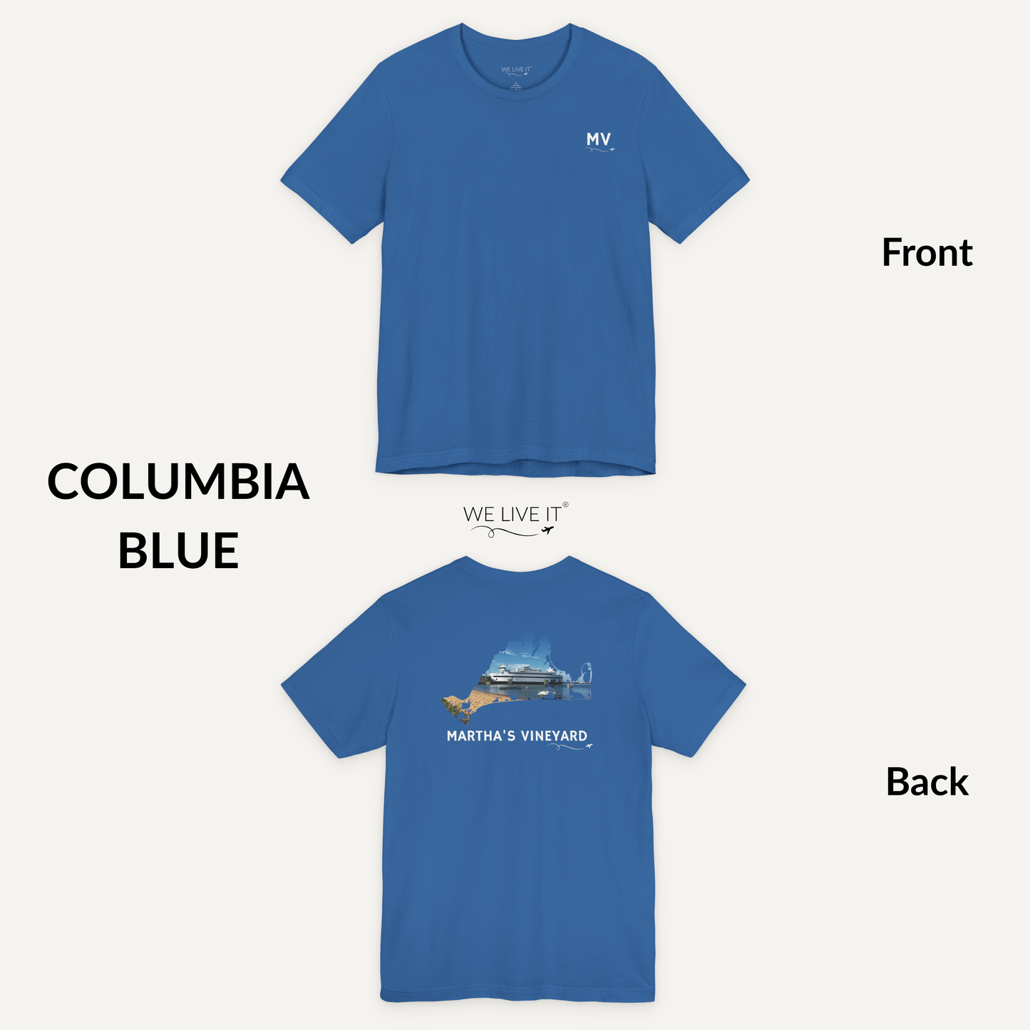 Martha’s Vineyard T-Shirt | MV Front & Vineyard Haven Steamship Back