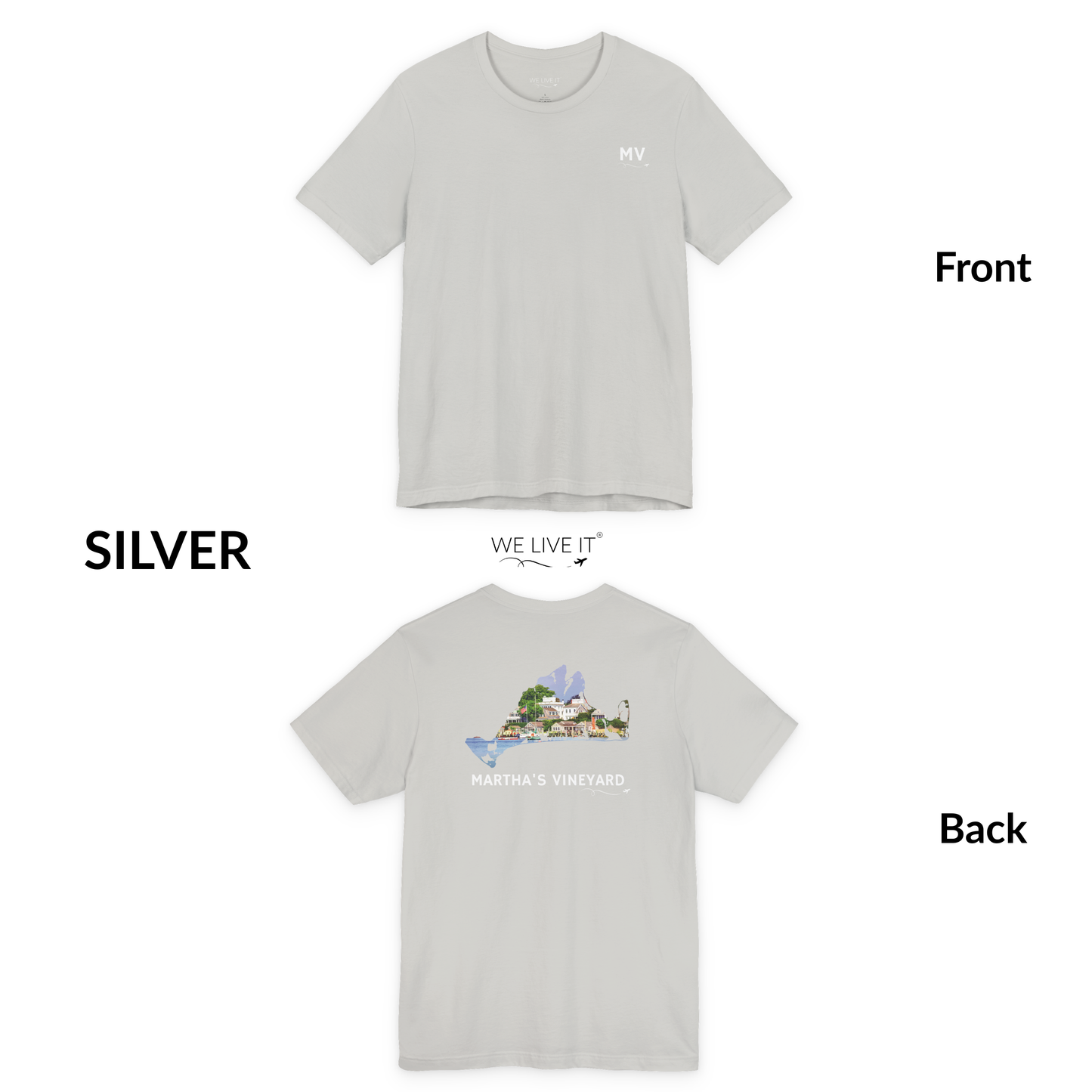 Martha’s Vineyard T-Shirt | MV Front and Edgartown Harbor Back