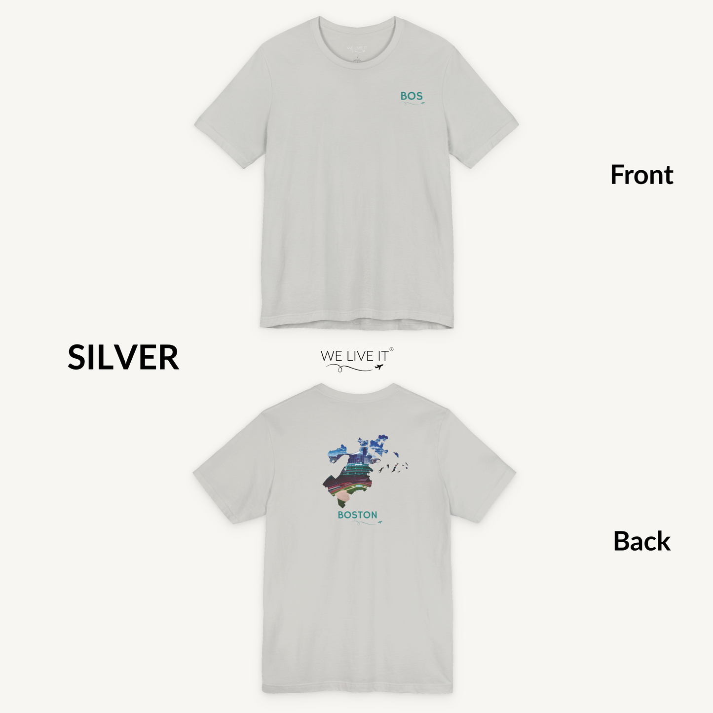 Boston T-Shirt | BOS Front & Fenway Park Back