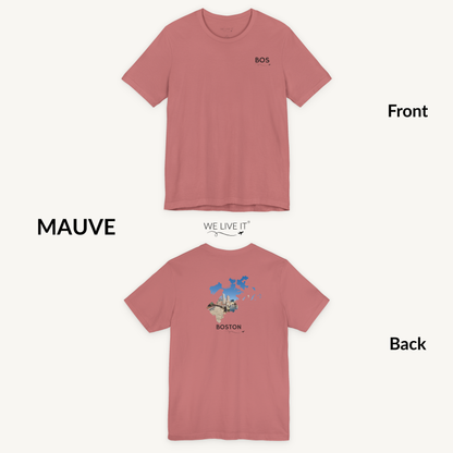 Boston T-Shirt | BOS Front & Financial District Skyline Back