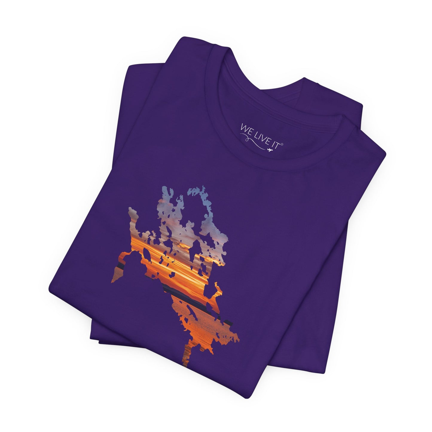 Lake Winnipesaukee T-Shirt | Sunset Lake Outline