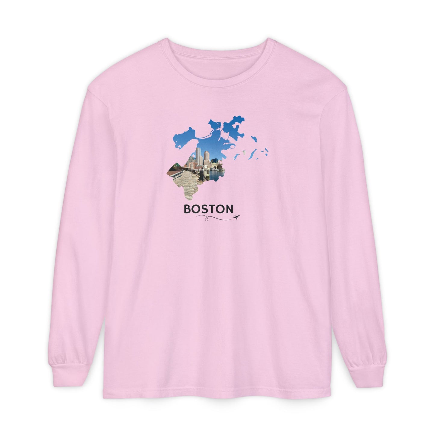 Boston Outline Long Sleeve | Financial District Harbor View