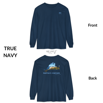 Martha’s Vineyard MV Long Sleeve | Aquinnah Cliffs Outline Back
