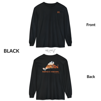 Martha’s Vineyard Long Sleeve | MV Front & Oak Bluffs Harbor Sunset Back