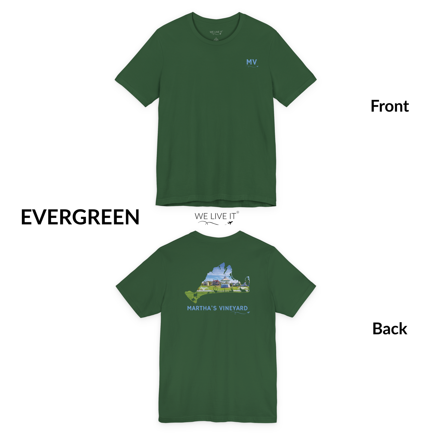 Martha’s Vineyard T-Shirt | MV Front Ocean Park Gazebo & Cottages Back