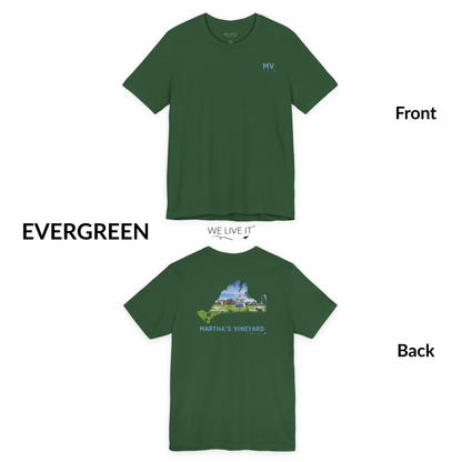 Martha’s Vineyard T-Shirt | MV Front Ocean Park Gazebo & Cottages Back