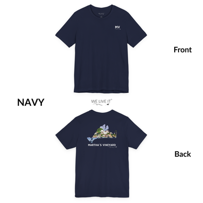 Martha’s Vineyard T-Shirt | MV Front and Edgartown Harbor Back