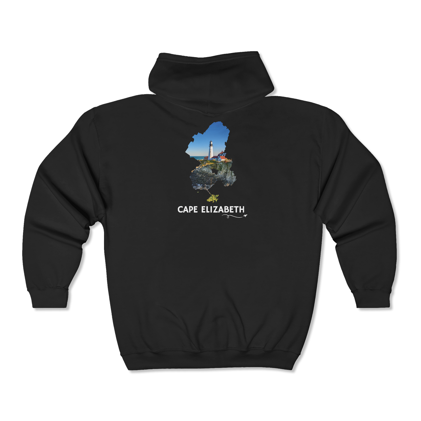 Cape Elizabeth Maine Zip-Up Hoodie | Portland Head Light Lighthouse Coastal Sweatshirt