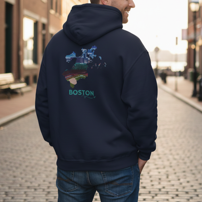 Boston MA Zip-Up Hoodie | Fenway Park Aerial Photo Sweatshirt