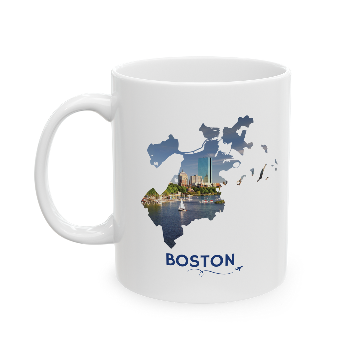 Boston Mug | City Skyline & Sailboat on the Charles River