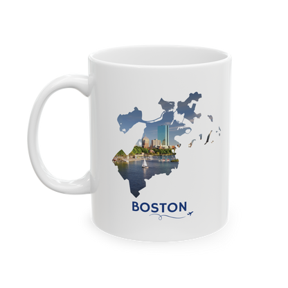 Boston Mug | City Skyline & Sailboat on the Charles River