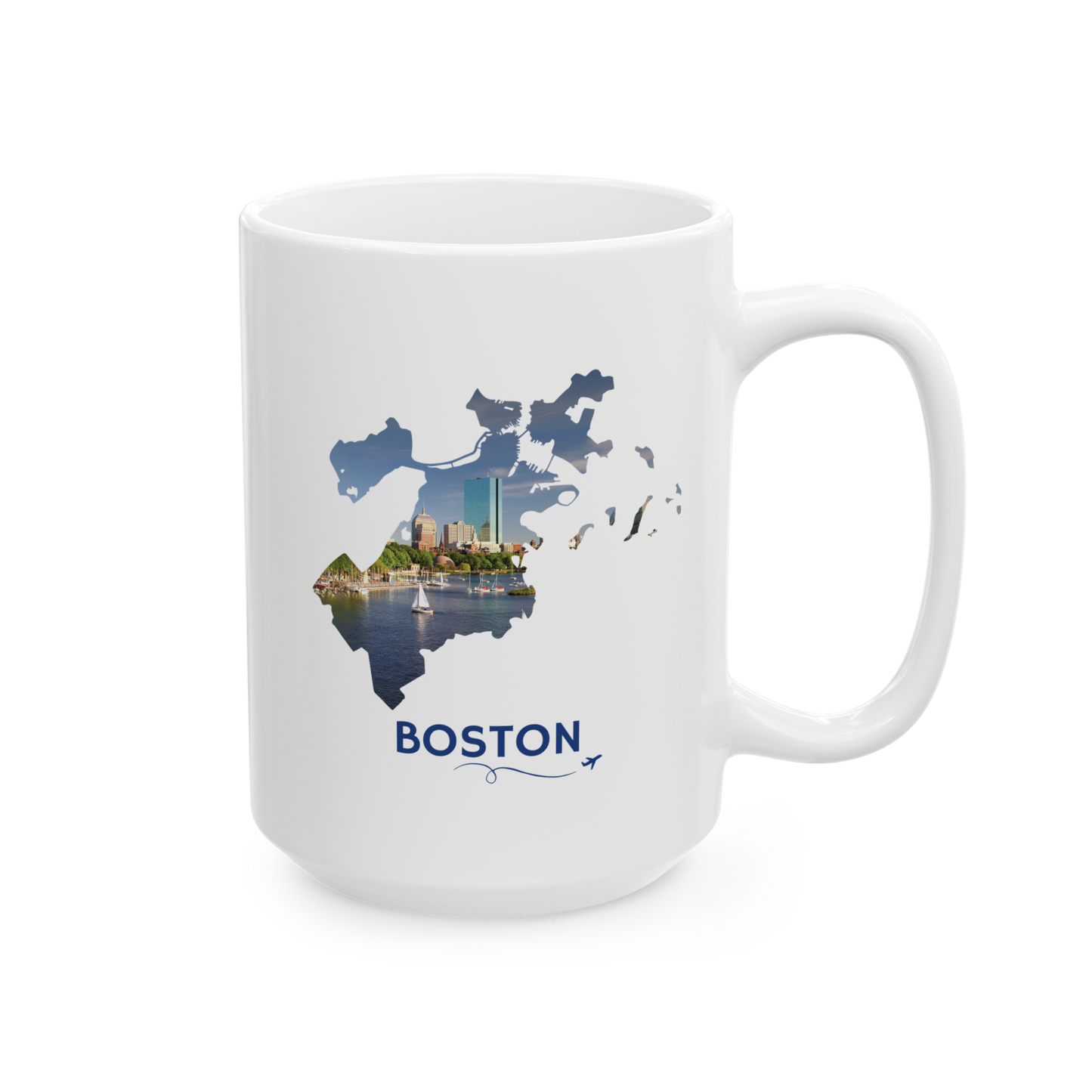 Boston Mug | City Skyline & Sailboat on the Charles River