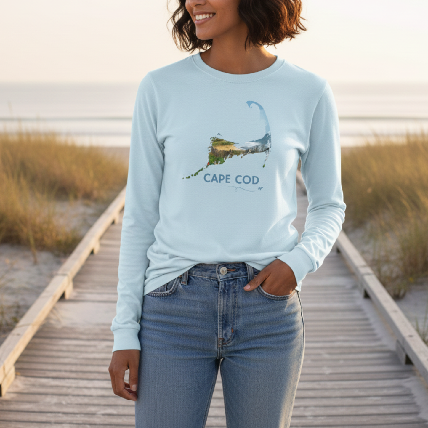 Cape Cod Long Sleeve Shirt | Beach Roses & Coastal Dunes