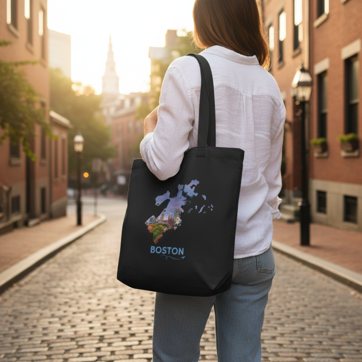 Boston Tote Bag | Skyline Cotton Candy Sunset Carryall