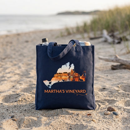 Martha’s Vineyard Tote Bag | Oak Bluffs Harbor Sunset