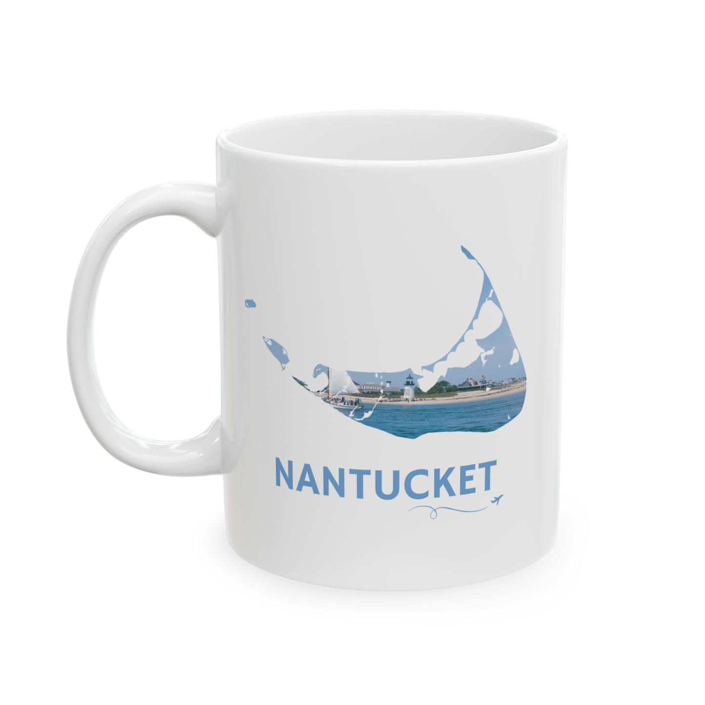 Nantucket Brant Point Lighthouse Mug | Coastal Sailboat Design