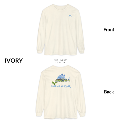 Martha’s Vineyard Outline Long Sleeve | MV Front & Ocean Park Back