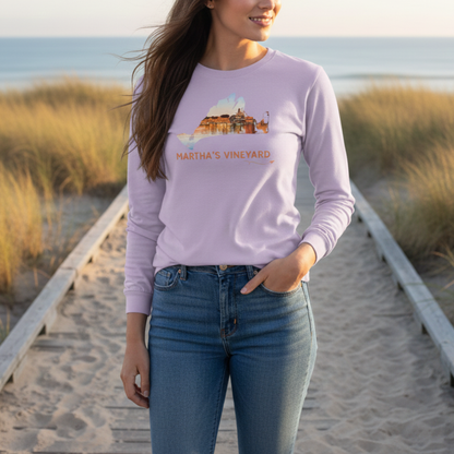 Martha’s Vineyard Long Sleeve Shirt | Oak Bluffs Harbor Sunset
